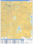 Kansas City  Wall Map Basic Style